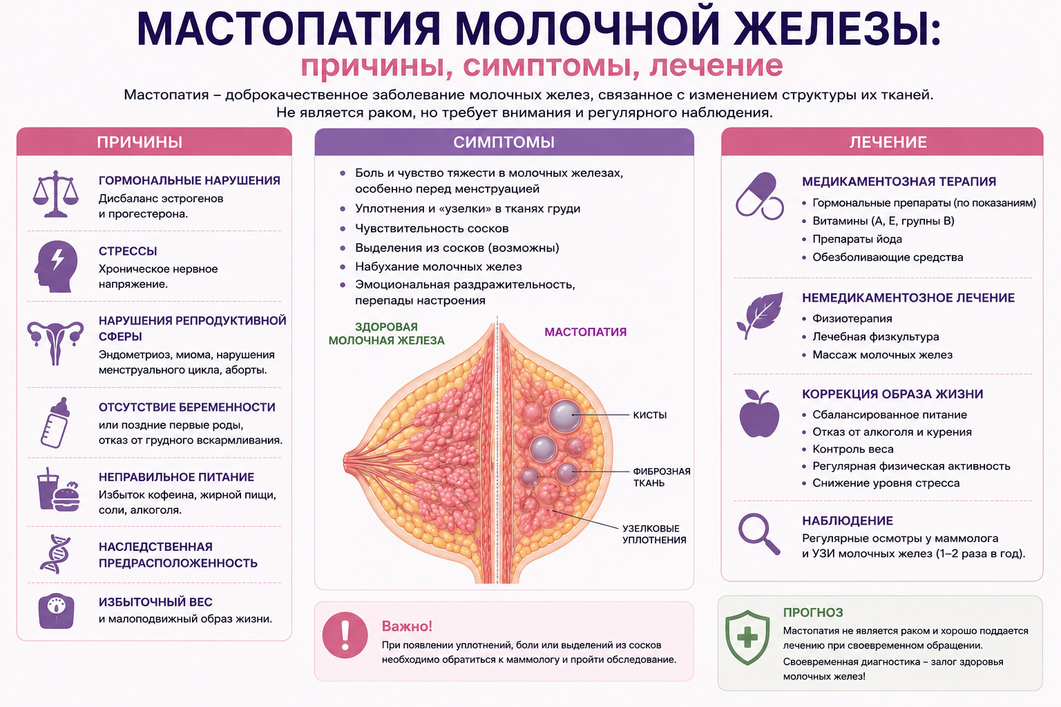 Мастопатия молочной железы: причины, симптомы, лечение Мастопатия молочной железы: причины, симптомы, лечение
